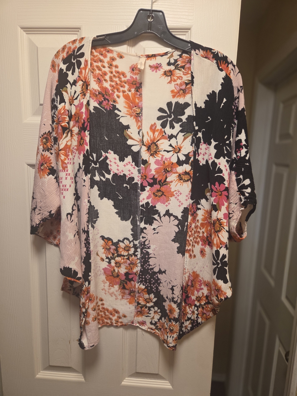 My Beloved Pink Floral Open-Front Tunic